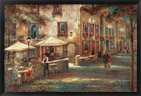 Framed Courtyard Cafe Print