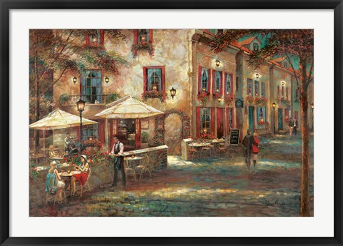 Framed Courtyard Cafe Print