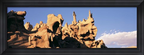 Framed Low angle view of cliffs, Fantasy Canyon, Uintah County, Utah (blue sky) Print