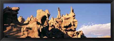 Framed Low angle view of cliffs, Fantasy Canyon, Uintah County, Utah (blue sky) Print