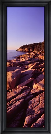 Framed Rock formations on the coast at sunset, Acadia National Park, Maine Print