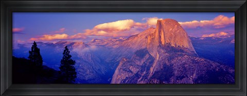 Framed Sunlight falling on a mountain, Half Dome, Yosemite Valley, Yosemite National Park, California, USA Print