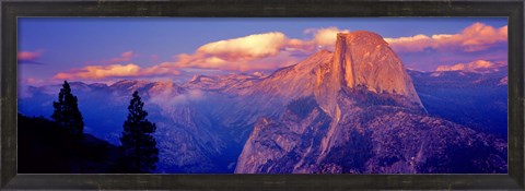 Framed Sunlight falling on a mountain, Half Dome, Yosemite Valley, Yosemite National Park, California, USA Print