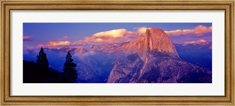 Framed Sunlight falling on a mountain, Half Dome, Yosemite Valley, Yosemite National Park, California, USA Print