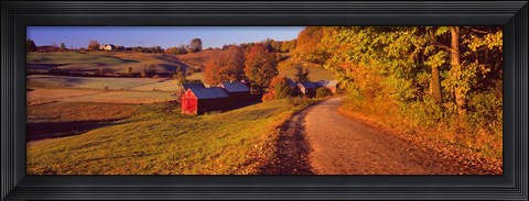 Framed Farmhouse beside a country road, Jenne Farm, Vermont, New England, USA Print
