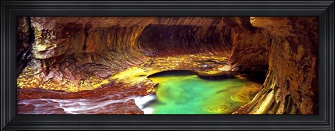 Framed Rock formations in a slot canyon, The Subway, Zion National Park, Utah Print