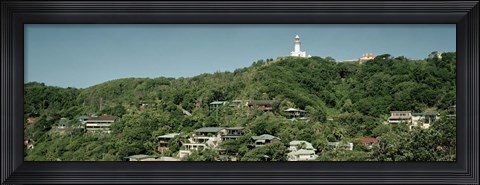 Framed Lighthouse on a hill Print