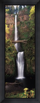 Framed Waterfall in a forest, Multnomah Falls, Columbia River Gorge, Multnomah County, Oregon, USA Print