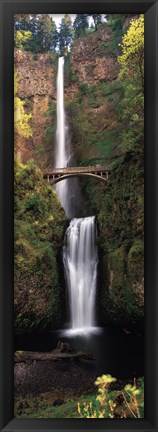 Framed Waterfall in a forest, Multnomah Falls, Columbia River Gorge, Multnomah County, Oregon, USA Print