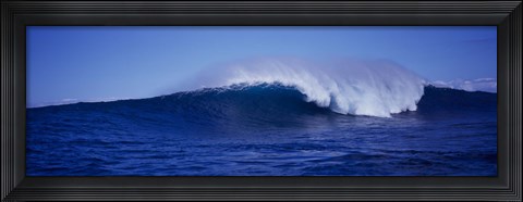 Framed Dark Blue Sea with Small Wave Print