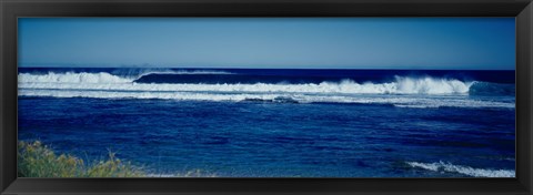 Framed Bright Blue Ocean Water Print