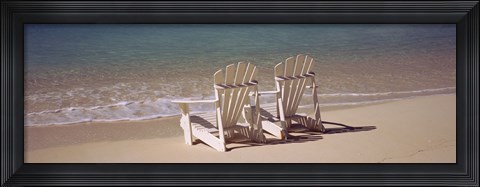 Framed Adirondack chair on the beach, Bahamas Print