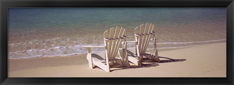 Framed Adirondack chair on the beach, Bahamas Print