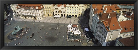 Framed High angle view of buildings in a city, Prague Old Town Square, Prague, Czech Republic Print