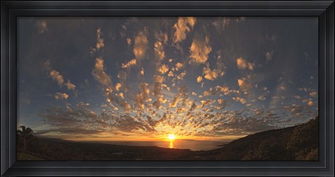 Framed Sunset over the Pacific ocean, Kealakekua Bay, Kona Coast, Kona, Hawaii, USA Print