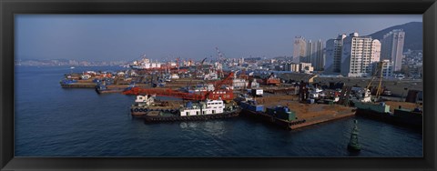 Framed Buildings at the waterfront, Busan, South Korea Print