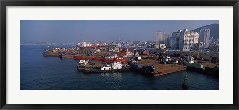 Framed Buildings at the waterfront, Busan, South Korea Print