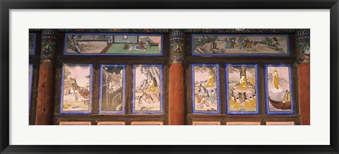 Framed Paintings in a Buddhist temple, Kayasan Mountains, Haeinsa Temple, Gyeongsang Province, South Korea Print