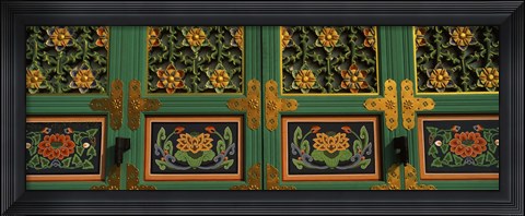Framed Buddhist temple Paintings, Kayasan Mountains, Haeinsa Temple, Gyeongsang Province, South Korea Print