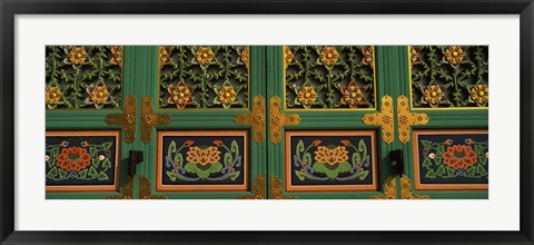 Framed Buddhist temple Paintings, Kayasan Mountains, Haeinsa Temple, Gyeongsang Province, South Korea Print