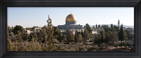 Framed Trees with mosque in the background, Dome Of the Rock, Temple Mount, Jerusalem, Israel Print