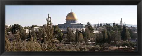 Framed Trees with mosque in the background, Dome Of the Rock, Temple Mount, Jerusalem, Israel Print