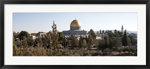 Framed Trees with mosque in the background, Dome Of the Rock, Temple Mount, Jerusalem, Israel Print