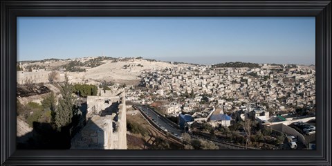 Framed House on a hill, Mount of Olives, and City of David, Jerusalem, Israel Print