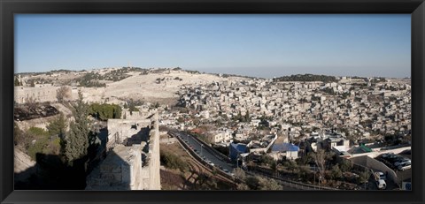 Framed House on a hill, Mount of Olives, and City of David, Jerusalem, Israel Print