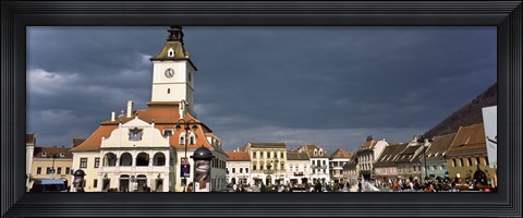 Framed Town Center, Brasov, Transylvania, Romania Print