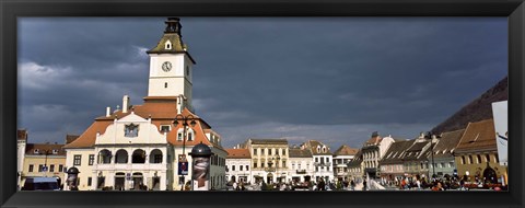 Framed Town Center, Brasov, Transylvania, Romania Print