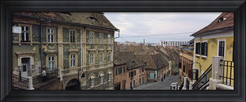 Framed Buildings in a city, Town Center, Big Square, Sibiu, Transylvania, Romania Print
