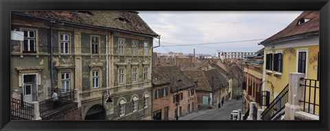 Framed Buildings in a city, Town Center, Big Square, Sibiu, Transylvania, Romania Print