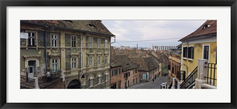 Framed Buildings in a city, Town Center, Big Square, Sibiu, Transylvania, Romania Print