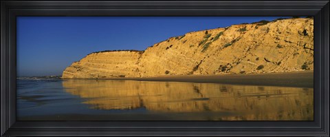 Framed Reflection of cliff on water, Lagos, Algarve, Portugal Print