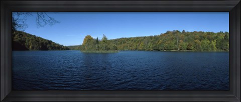 Framed Trees in a forest at the lakeside, Plitvice Lake, Plitvice Lakes National Park, Croatia Print