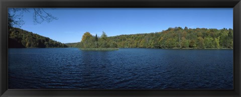 Framed Trees in a forest at the lakeside, Plitvice Lake, Plitvice Lakes National Park, Croatia Print