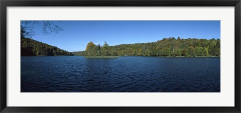 Framed Trees in a forest at the lakeside, Plitvice Lake, Plitvice Lakes National Park, Croatia Print