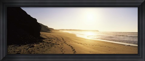 Framed Sunset over the beach, Lagos, Faro District, Algarve, Portugal Print