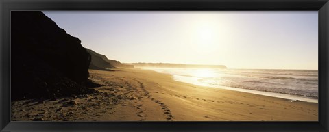 Framed Sunset over the beach, Lagos, Faro District, Algarve, Portugal Print