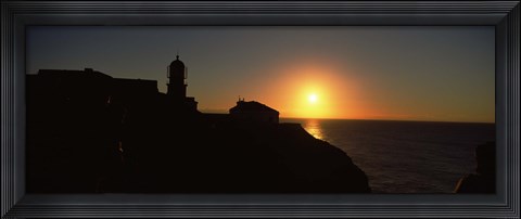 Framed Lighthouse on the coast, Cape Sao Vincente, Sagres, Algarve, Portugal Print