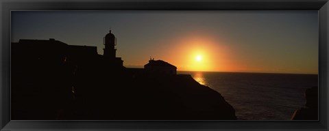 Framed Lighthouse on the coast, Cape Sao Vincente, Sagres, Algarve, Portugal Print