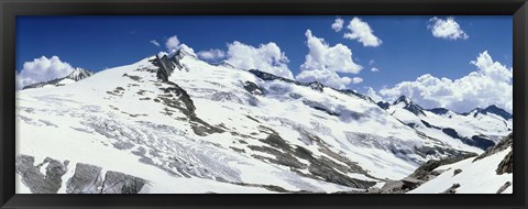 Framed Snowcapped mountains, Grossvenediger, Salzburg, Austria Print