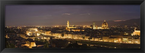 Framed Florence at night, Tuscany, Italy Print