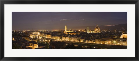 Framed Florence at night, Tuscany, Italy Print