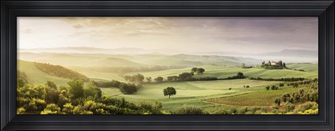 Framed Trees in a field, Villa Belvedere, San Quirico d&#39;Orcia, Val d&#39;Orcia, Siena Province, Tuscany, Italy Print