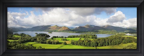 Framed Hill and lake, Derwent Water, Keswick, English Lake District, Cumbria, England Print