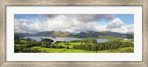 Framed Hill and lake, Derwent Water, Keswick, English Lake District, Cumbria, England Print