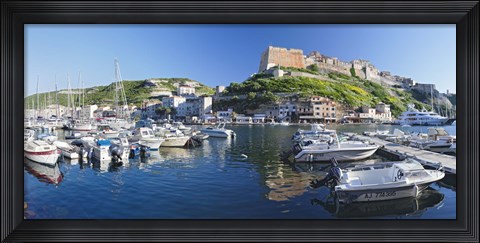 Framed Bonifacio Harbour, Corsica, France Print