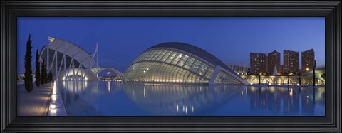 Framed Opera house at the waterfront, Ciutat De Les Arts I Les Ciencies, Valencia, Spain Print